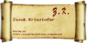 Zozuk Krisztofer névjegykártya
