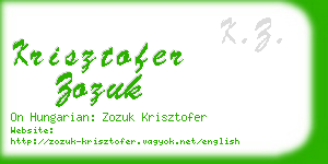 krisztofer zozuk business card